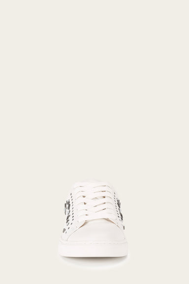 Ivy Studded Low Lace - White - Front