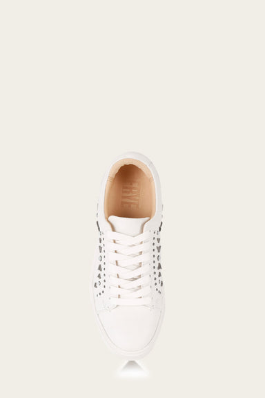 Ivy Studded Low Lace - White - Top Down