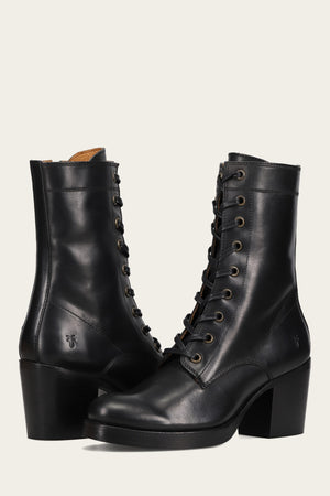 Jean Lace Up - Black - Pair