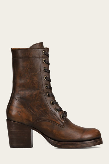 Jean Lace Up - Distressed Dark Brown - Outside