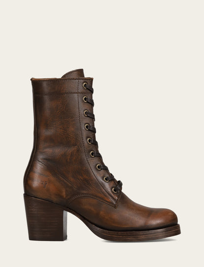 Jean Lace Up - Distressed Dark Brown - Outside