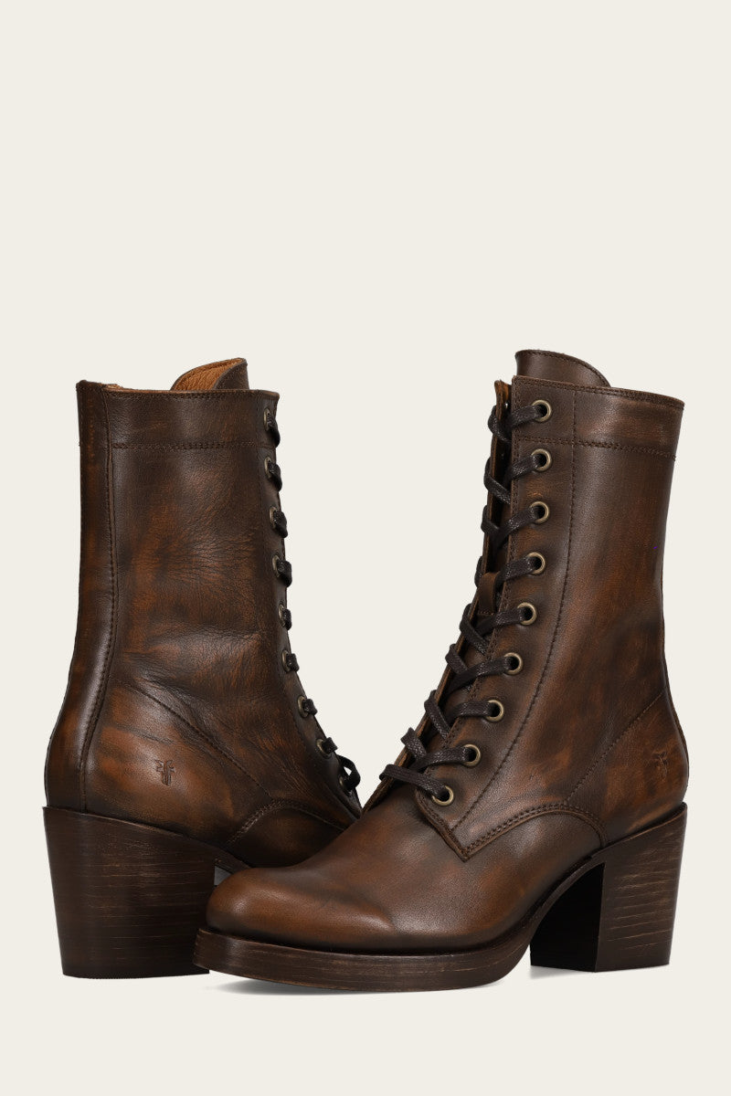 Jean Lace Up - Distressed Dark Brown - Pair