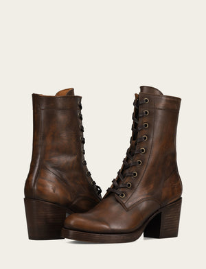 Jean Lace Up - Distressed Dark Brown - Pair