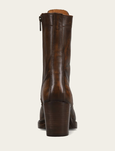 Jean Lace Up - Distressed Dark Brown - Back