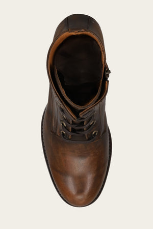 Jean Lace Up - Distressed Dark Brown - Top Down