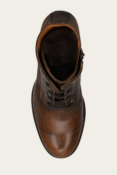 Jean Lace Up - Distressed Dark Brown - Top Down