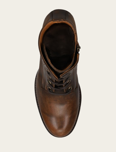 Jean Lace Up - Distressed Dark Brown - Top Down