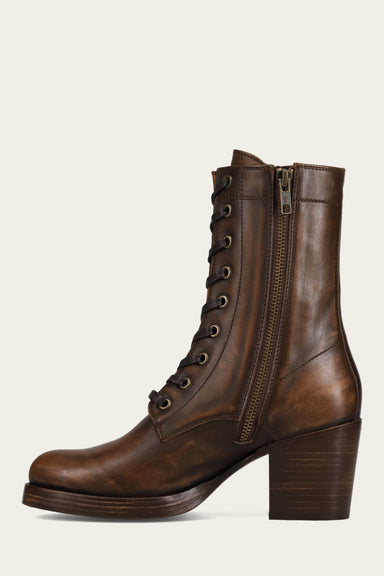 Jean Lace Up - Distressed Dark Brown - Inside