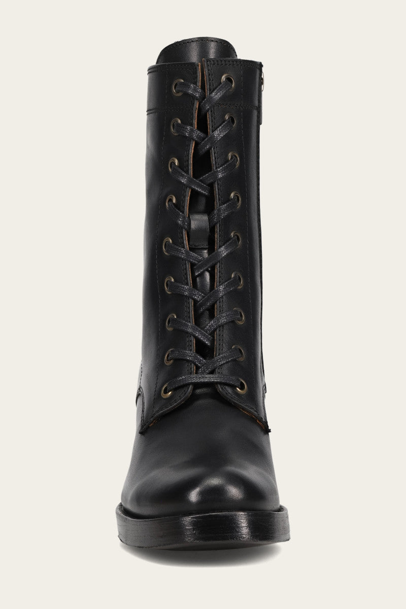 Jean Lace Up - Black - Front
