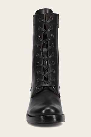 Jean Lace Up - Black - Front