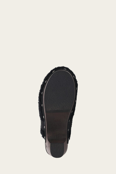Jessica Shearling Clog - Black - Sole