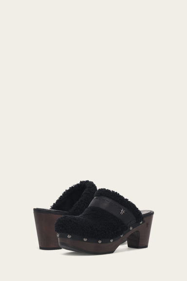Jessica Shearling Clog - Black - Pair