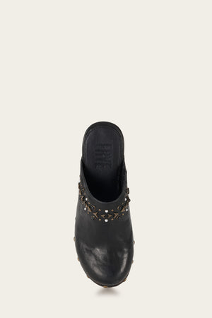 Jessica Studded Clog - Black - Top Down