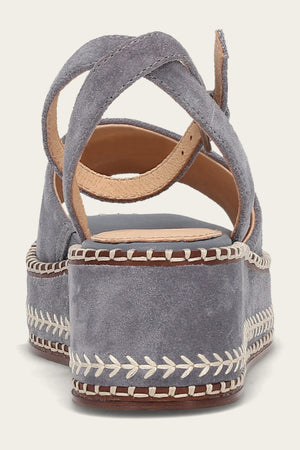 Joy Ankle Strap Platform Sandal - Blue Ash - Back