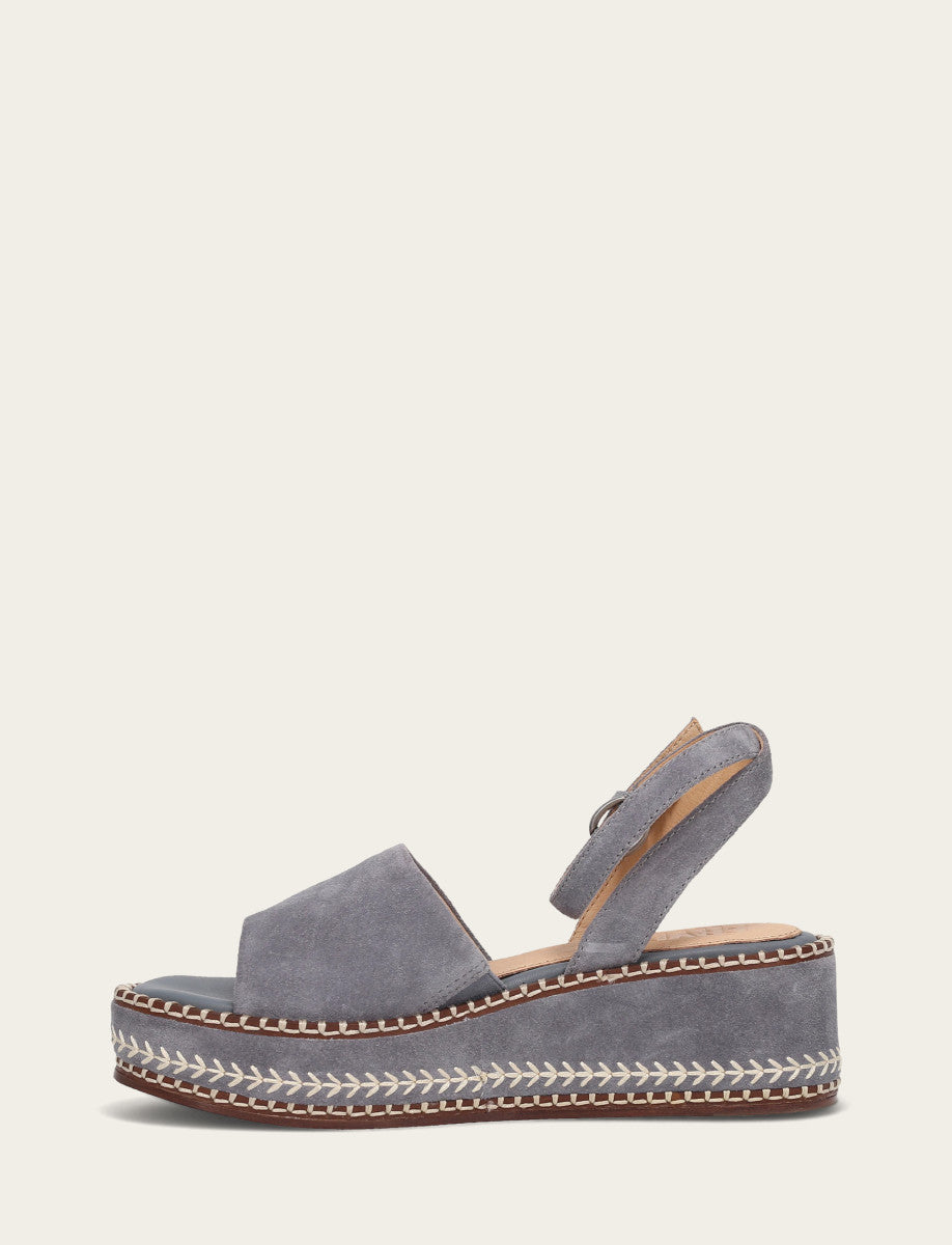 Joy Ankle Strap Platform Sandal - Blue Ash - Inside