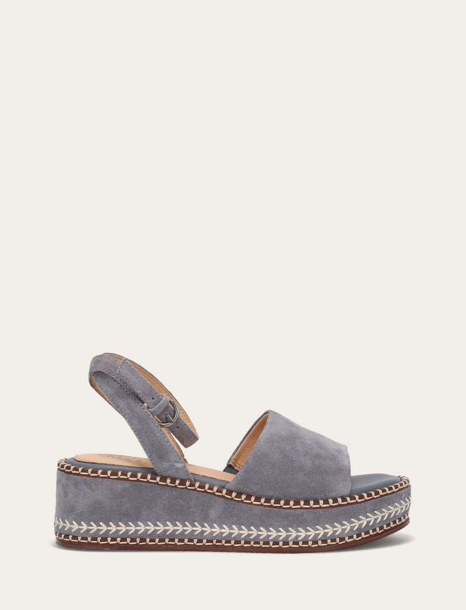 Joy Ankle Strap Platform Sandal - Blue Ash - Outside