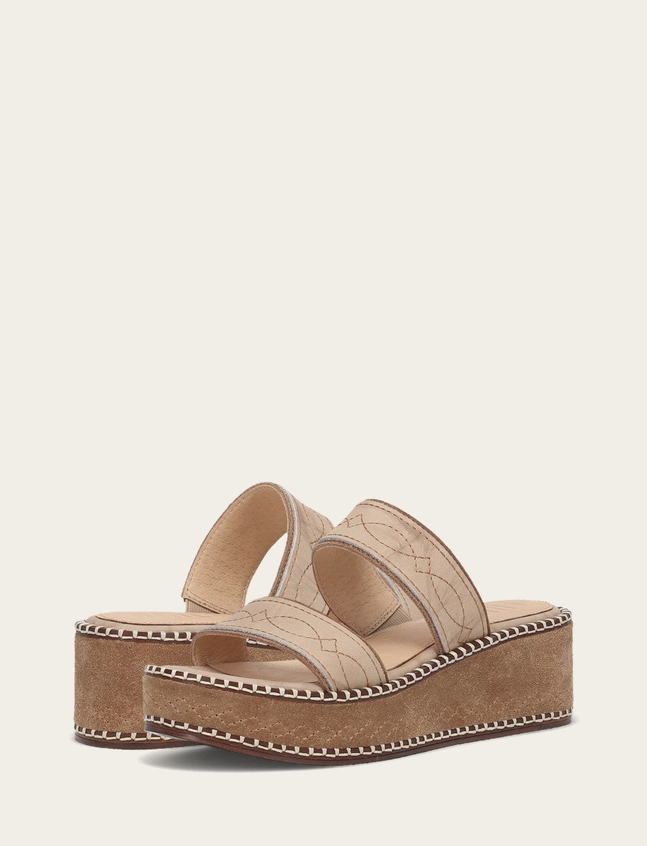 Joy Woodstock 2 Band Platform Slide - Natural/ Almond - Pair