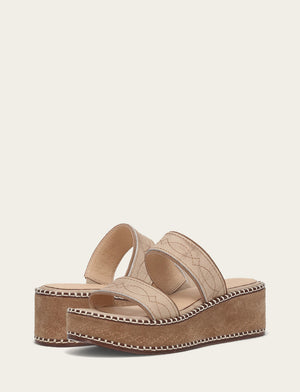Joy Woodstock 2 Band Platform Slide - Natural/ Almond - Pair