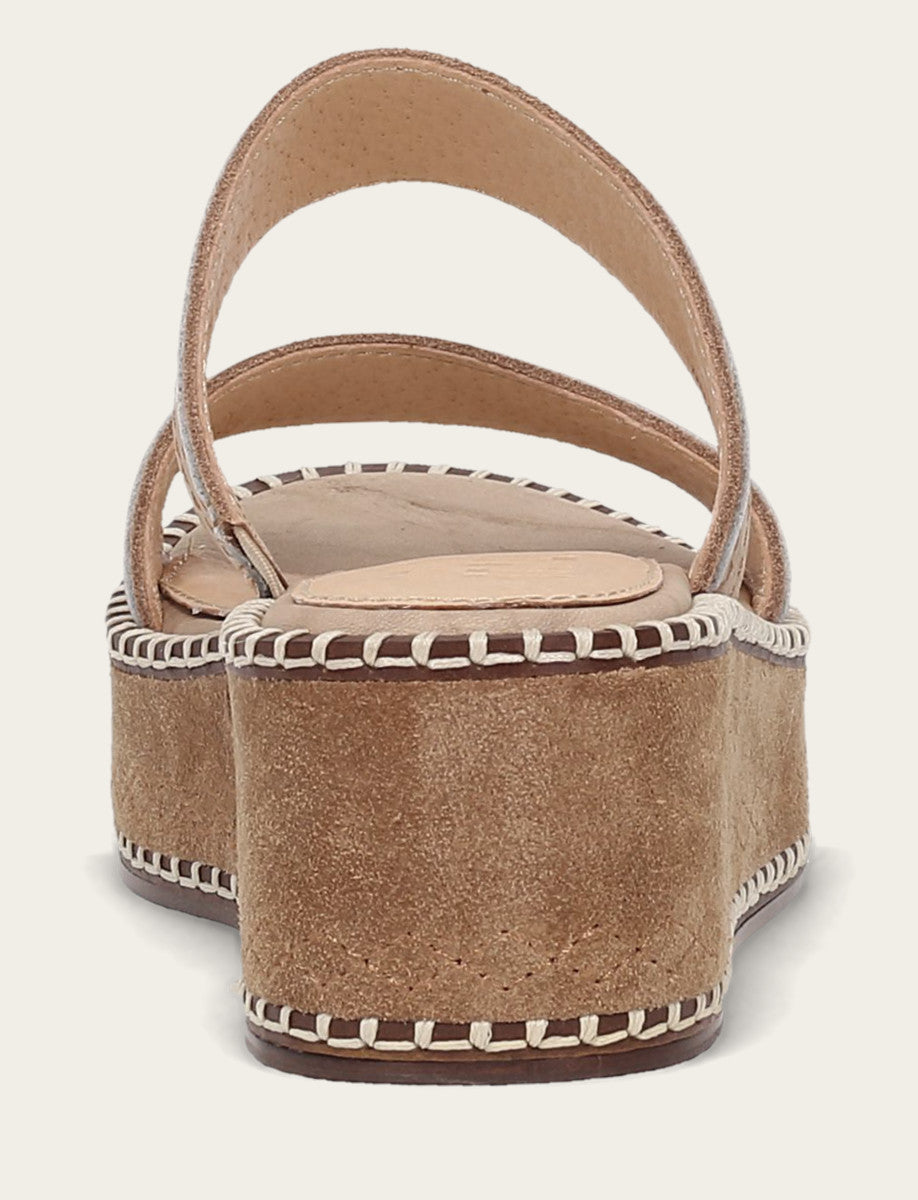 Joy Woodstock 2 Band Platform Slide - Natural/ Almond - Back
