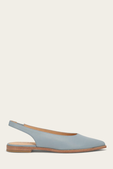 Kenzie Slingback Flat - Steel Blue - Outside
