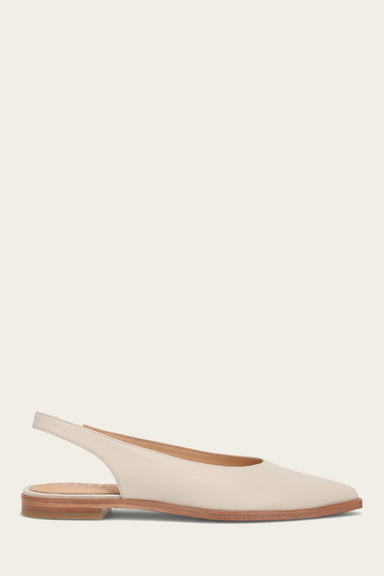 Kenzie Slingback Flat - Ivory - Outside