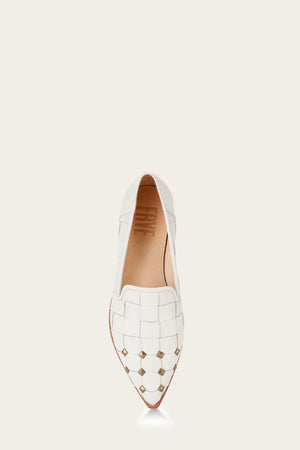 Kenzie Studded - White - Top Down