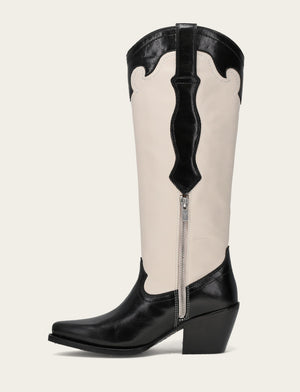 Laila Tall Rhinestone - Black/Ivory - Inside