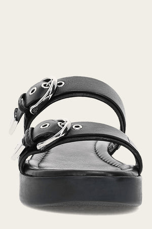 Maya Buckle Sandal - Black - Front