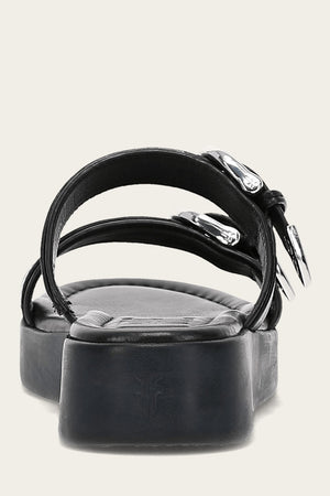 Maya Buckle Sandal - Black - Back