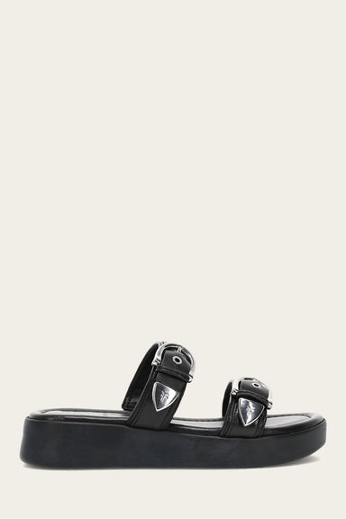 Maya Buckle Sandal - Black - Outside