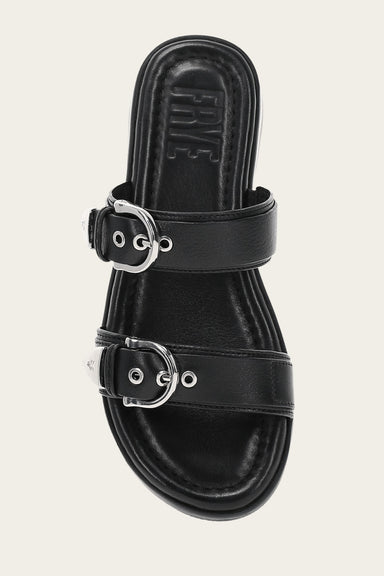 Maya Buckle Sandal - Black - Top Down