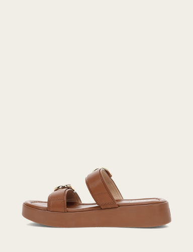 Maya Buckle Sandal - Dark Latte - Inside