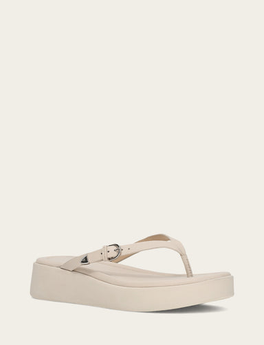 Maya Buckle Thong Sandal - Ivory - Hero