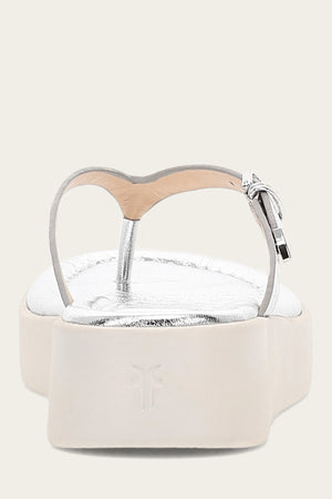 Maya Buckle Thong Sandal - Silver - Back