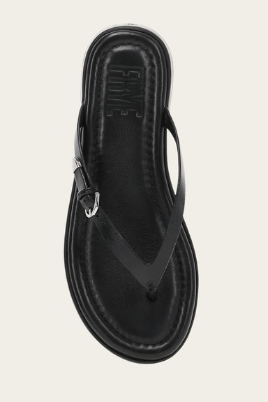 Maya Buckle Thong Sandal - Black - Top Down