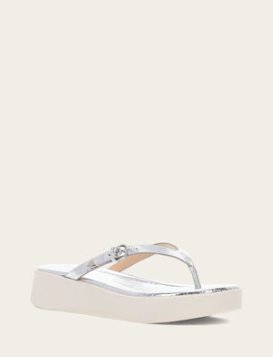 Maya Buckle Thong Sandal - Silver - Hero