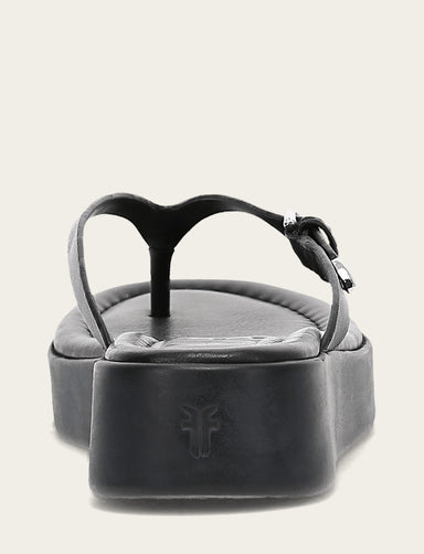 Maya Buckle Thong Sandal - Black - Back
