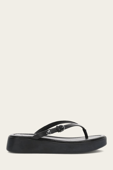 Maya Buckle Thong Sandal - Black - Outside