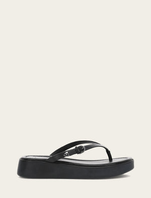Maya Buckle Thong Sandal - Black - Outside