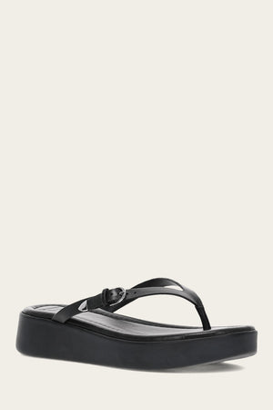 Maya Buckle Thong Sandal - Black - Hero