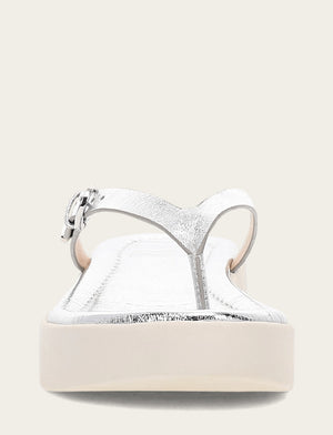 Maya Buckle Thong Sandal - Silver - Front
