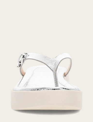 Maya Buckle Thong Sandal - Silver - Front