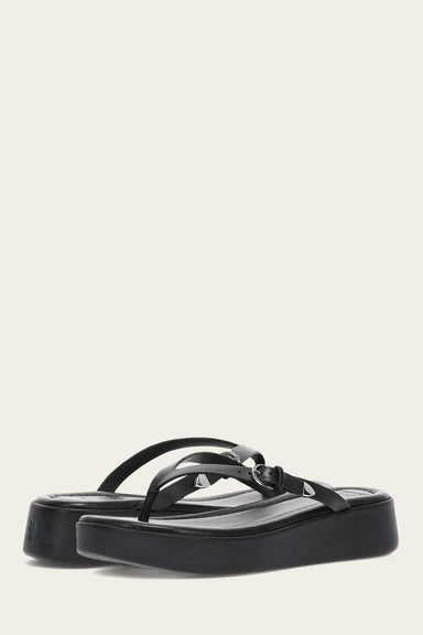 Maya Buckle Thong Sandal - Black - Pair
