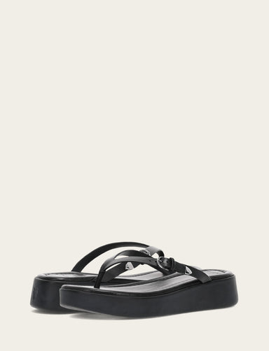 Maya Buckle Thong Sandal - Black - Pair
