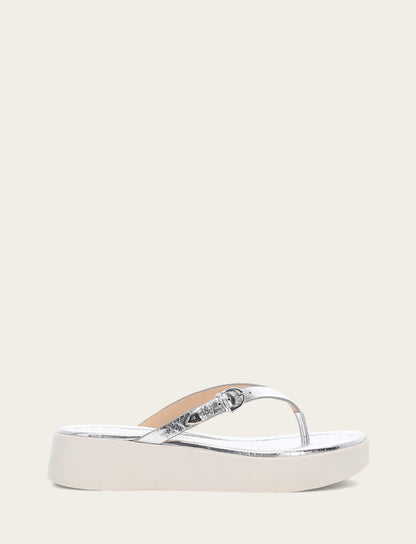 Maya Buckle Thong Sandal - Silver - Outside