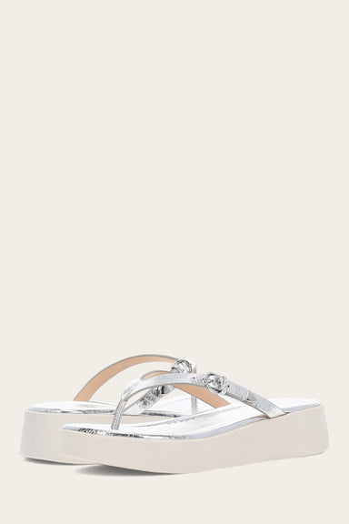 Maya Buckle Thong Sandal - Silver - Pair