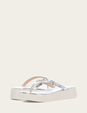 Maya Buckle Thong Sandal - Silver - Pair