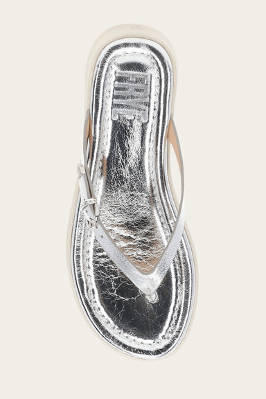 Maya Buckle Thong Sandal - Silver - Top Down