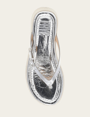 Maya Buckle Thong Sandal - Silver - Top Down