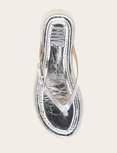 Maya Buckle Thong Sandal - Silver - Top Down